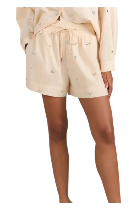 Trendy women’s clothing    Poplin Gem Short In Beige