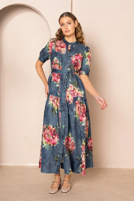 Chic and comfortable clothing for busy women   Belle Puff Sleeve Maxi Dress