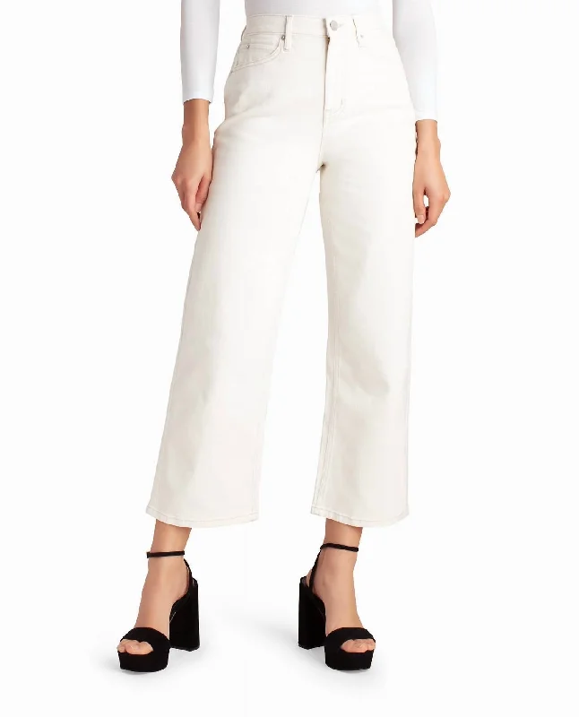Discover the latest trends in women’s fashion   High Rise Wide Leg Ankle Jean In Off White