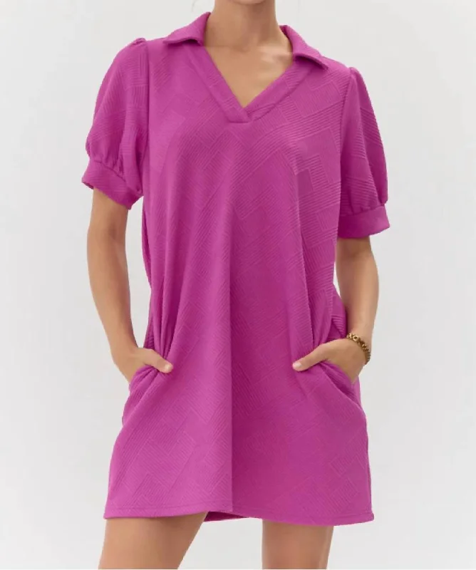 Elegant casual clothing for modern women   Headed For Something Dress In Magenta