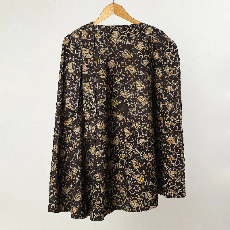 Bold, confident, and stylish women’s clothing   Black - Kalamkari Block Printed Cotton Wrap Around Skirt 17