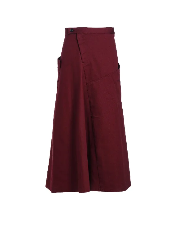 Luxurious fabrics and modern designs for women   [Y's BORN PRODUCT] COTTON TWILL FLARE SKIRT WITH GUSSET