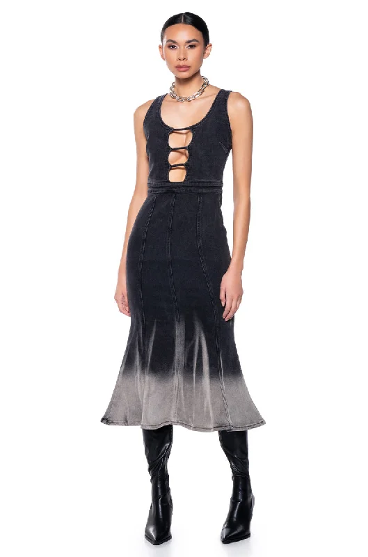 Find your perfect fit with stylish women’s clothing   DANCIN IN DENIM MIDI DRESS