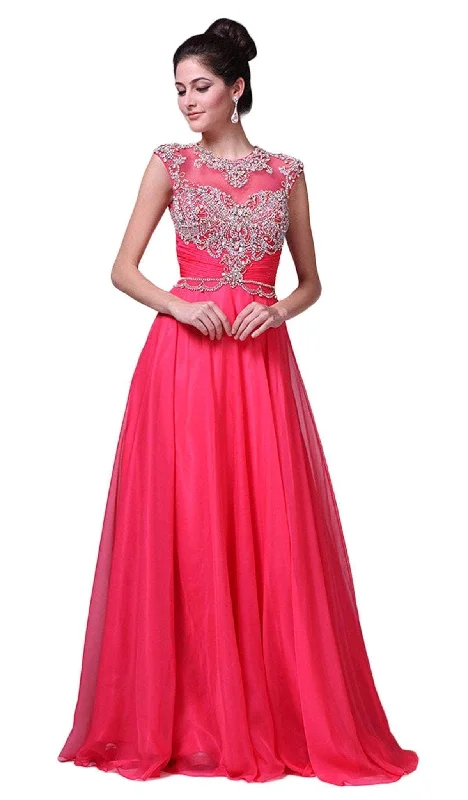 Look and feel your best in our women’s wear   Ladivine 8785 - Crystal Adorned Ruched Evening Gown