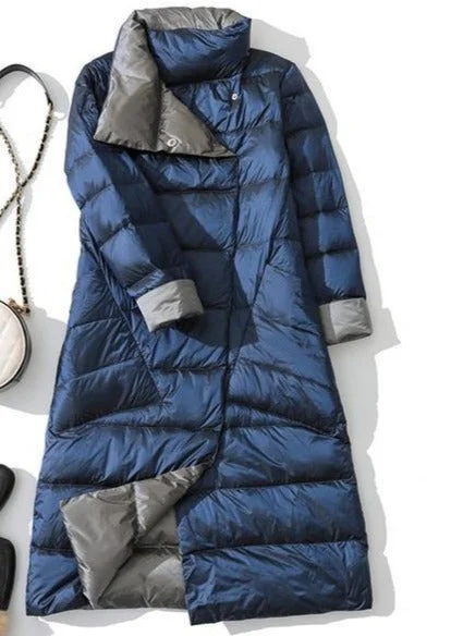 Long White Puffer Parka Coat Female Winter Down Jacket Women Padded Double Wear Snow Down Coat